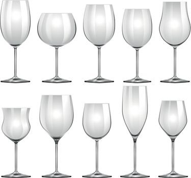 Set of wine glasses
