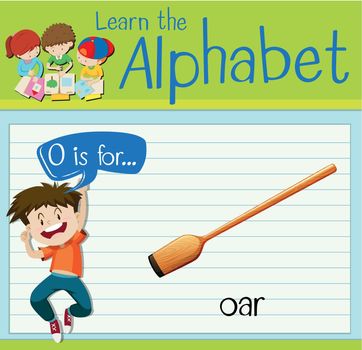 Flashcard alphabet O is for oar