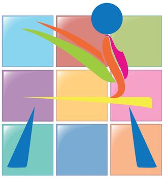Sport icon design for gymnastics on beam