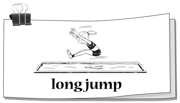 Woman doing long jump illustration