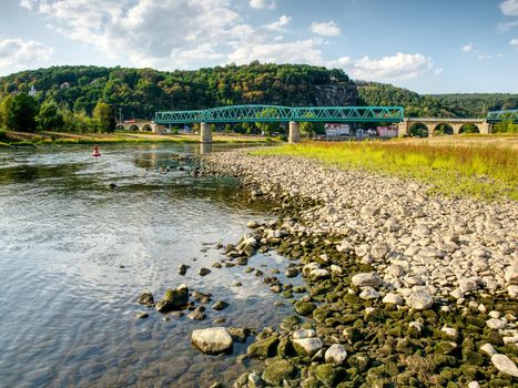 River Elbe (Labe in Czech language) in Decin town with level 0.8m
