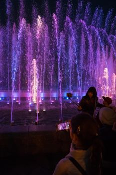Light and Music Fountains on Maidan Nezalezhnosti in Kiev