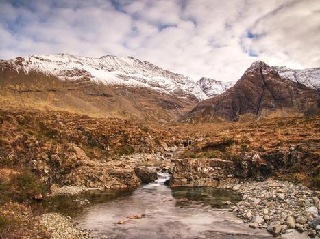 Legendary Fairy Pools at Glenbrittle at the foot of the Black Cuillin Mountains