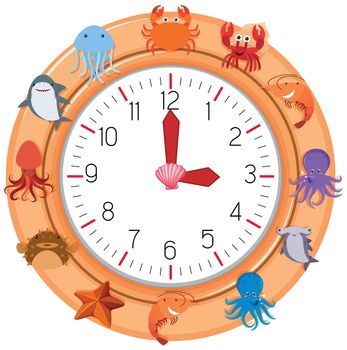 A clock with sea creature