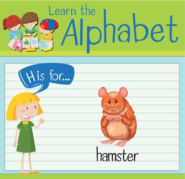 Flashcard letter H is for hamster