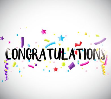 Congratulations card template with ribbons