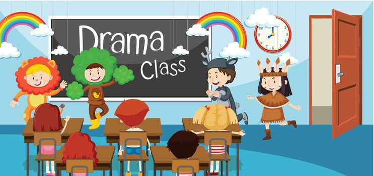 Children in drama class