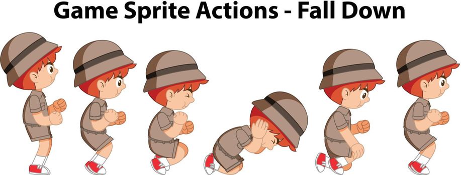 Game sprite actions - fall down