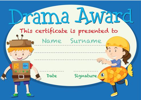Drama award certificate concept