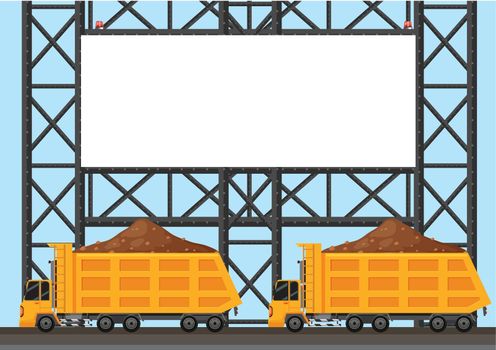 Border template with two lorry trucks
