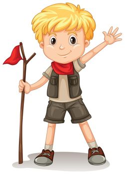 A young blonde Boy Scout
