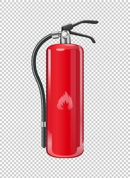 Fire extinguisher on transparent background