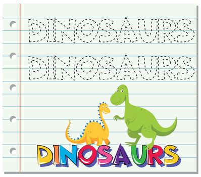 Tracing word for dinosaurs