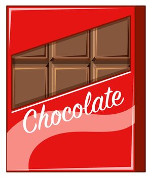 Chocolate bar in red wrapper