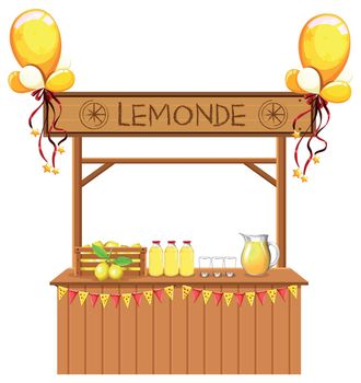 Isolated lemonade stall on white background illustration