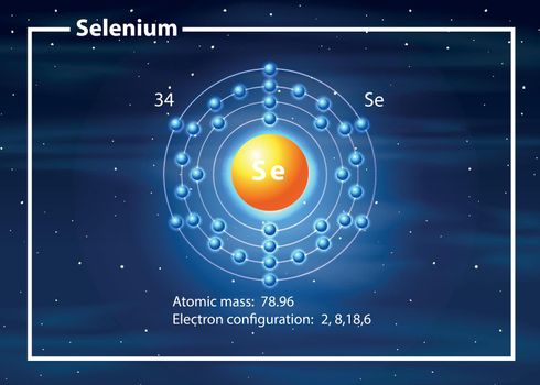 Selenium atom diagram concept