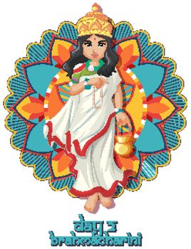 Navarati festival poster design with goddess