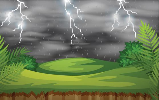 A thunderstorm nature scene