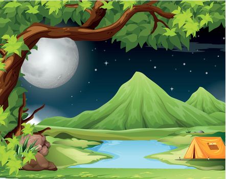 Nature scene with tent