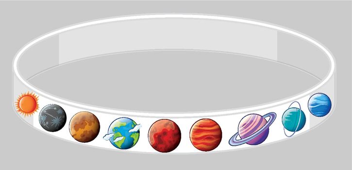 Wristband design with different planets