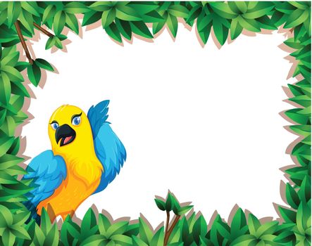 A parrot in nature frame illustration