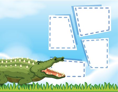 Crocodile in frame background illustration