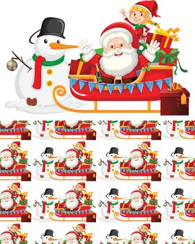 Seamless background design with christmas theme illustration