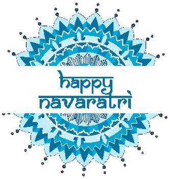 Navaratri poster design with mandala in blue