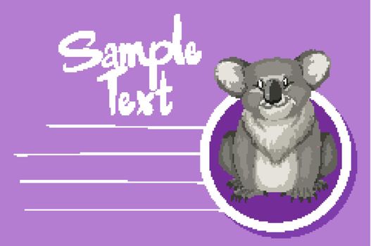 Card template with cute koala