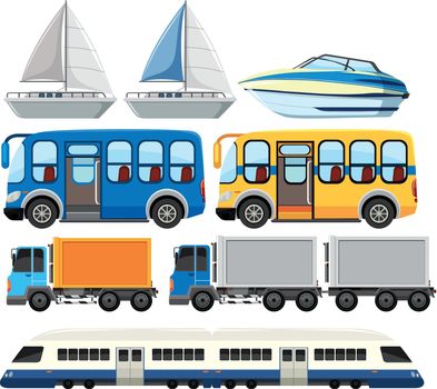 Set of modern transportation illustration