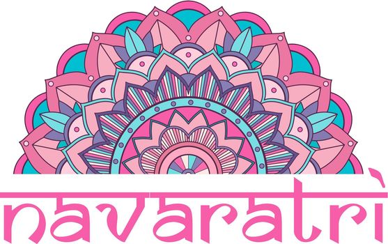 Navaratri poster design with mandala pattern