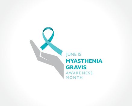 Vector illustration of Myasthenia Gravis Awareness Month observed in June, It is a neuromuscular disorder that causes weakness in the skeletal muscles,