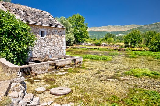 Old stone mill ruins on Cetina river source