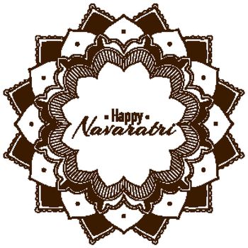 Poster design for Happy Navaratri with mandala pattern