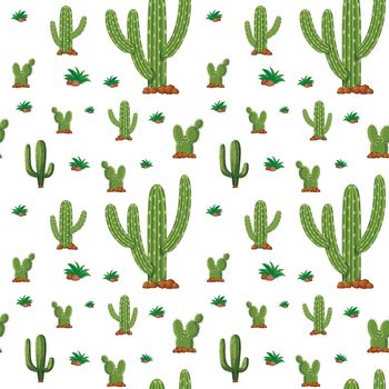 Seamless background design with cactus plants