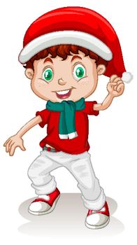 Cute boy in christmas costume cartoon character