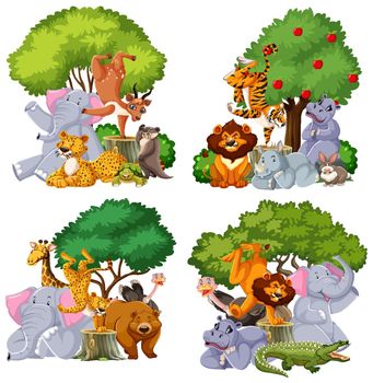 Set of wild animals illustration