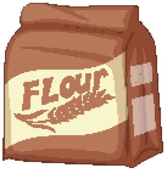 A packet of flour on a white background