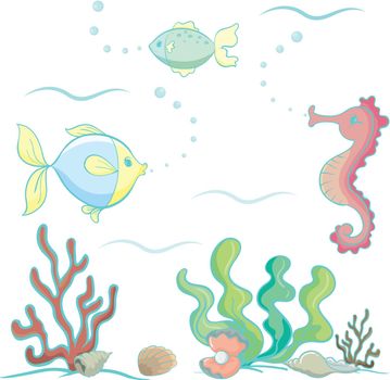 sea animals and plants
