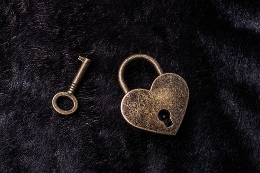 Padlock in heart shape as  symbol of love 