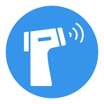 Contactless Infrared Thermometer vector white glyph icon