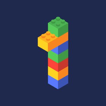 Number one in isometric. Color constructor