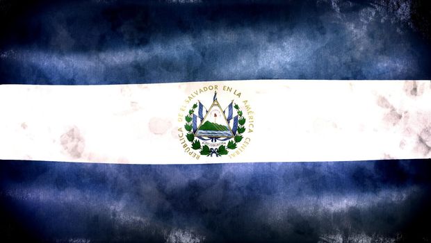 3D-Illustration of a El Salvador flag - realistic waving fabric flag