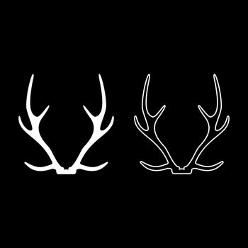 Antler Horn Concept trophy silhouette white color vector illustration solid outline style image