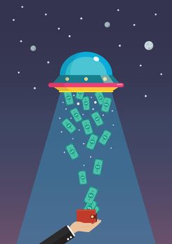Money abducted by UFO