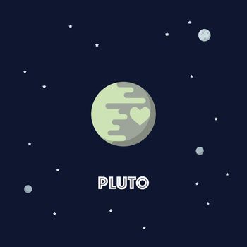 Pluto on space background