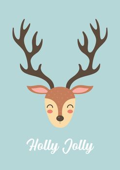 Cute christmas Reindeer greeting card