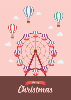 Carnival Ferris Wheel Christmas Greeting Card