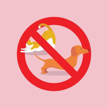 No pets allowed sign. red prohibition sign. vector illustration. 