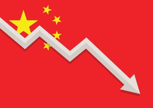 Economic crisis with china flag